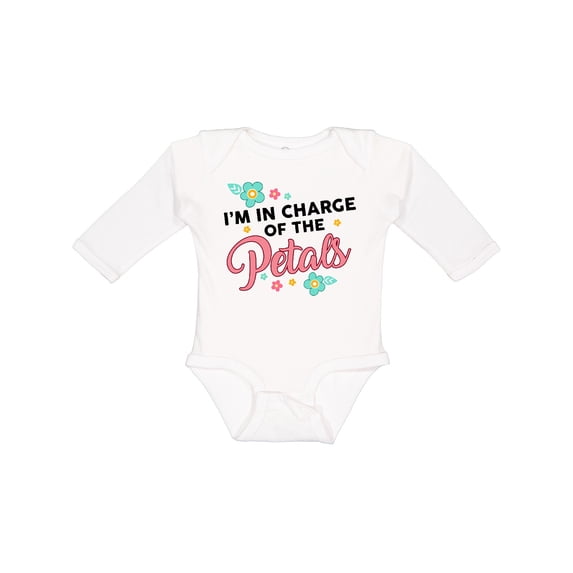 Inktastic Flower Girl I'm in Charge of The Petals Girls Long Sleeve Baby Bodysuit