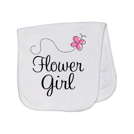 Inktastic Flower Girl Wedding Butterfly Baby Burp Cloth
