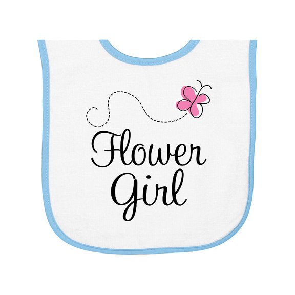 Inktastic Flower Girl Wedding Butterfly Baby Terry Cloth Bib