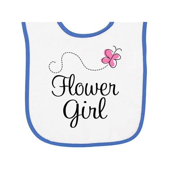 Inktastic Flower Girl Wedding Butterfly Baby Terry Cloth Bib