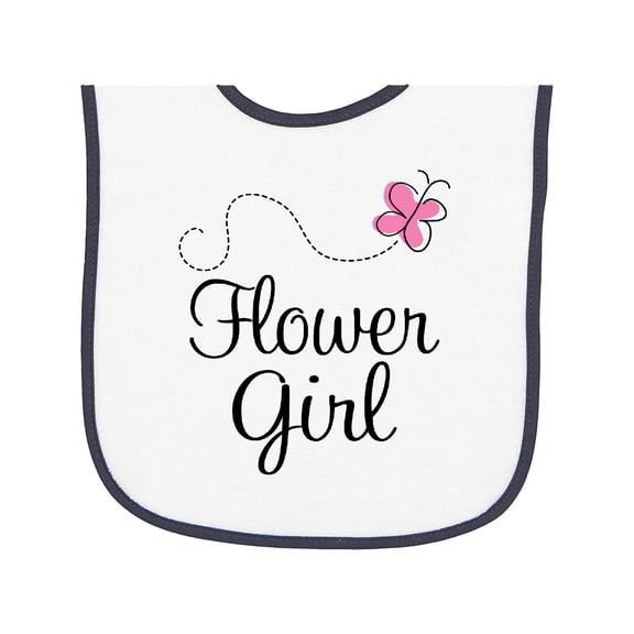 Inktastic Flower Girl Wedding Butterfly Baby Terry Cloth Bib
