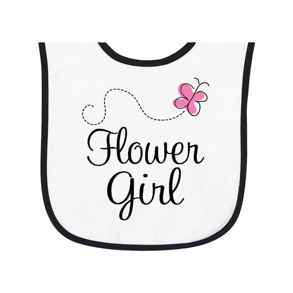Inktastic Flower Girl Wedding Butterfly Baby Terry Cloth Bib