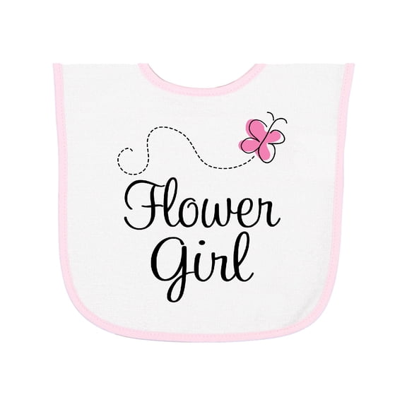 Inktastic Flower Girl Wedding Butterfly Baby Terry Cloth Bib