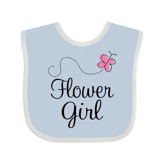 Inktastic Flower Girl Wedding Butterfly Girls Baby Bib