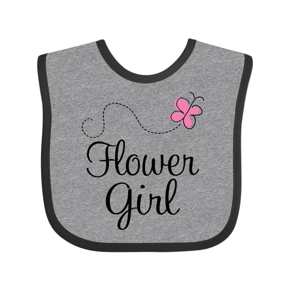 Inktastic Flower Girl Wedding Butterfly Girls Baby Bib