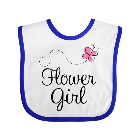 Inktastic Flower Girl Wedding Butterfly Girls Baby Bib
