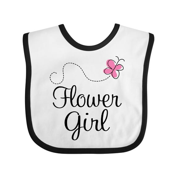 Inktastic Flower Girl Wedding Butterfly Girls Baby Bib