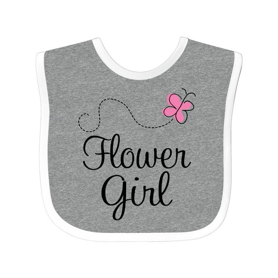 Inktastic Flower Girl Wedding Butterfly Girls Baby Bib