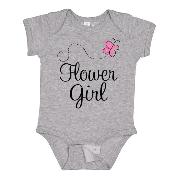 Inktastic Flower Girl Wedding Butterfly Girls Baby Bodysuit
