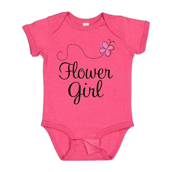 Inktastic Flower Girl Wedding Butterfly Girls Baby Bodysuit