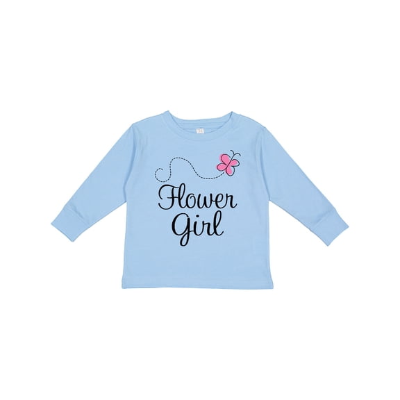 Inktastic Flower Girl Wedding Butterfly Girls Long Sleeve Toddler T-Shirt