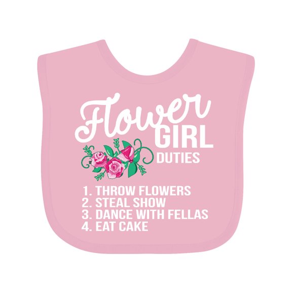 Inktastic Flower Girl Wedding Duties Girls Baby Bib
