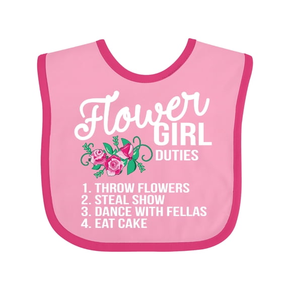 Inktastic Flower Girl Wedding Duties Girls Baby Bib