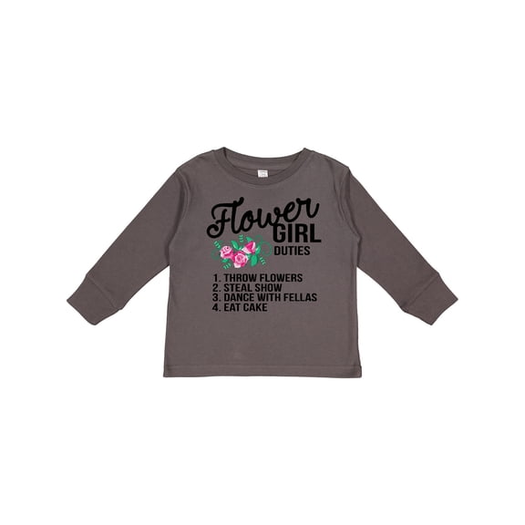 Inktastic Flower Girl Wedding Duties Girls Long Sleeve Toddler T-Shirt