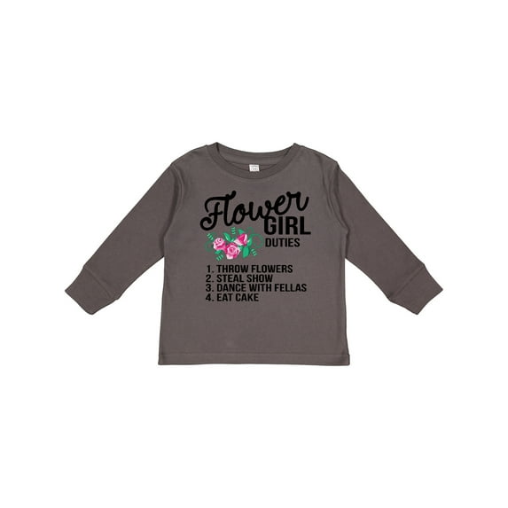 Inktastic Flower Girl Wedding Duties Girls Long Sleeve Toddler T-Shirt