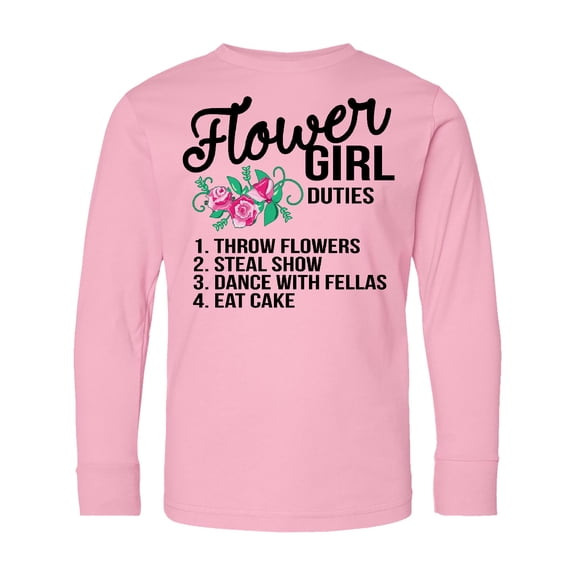 Inktastic Flower Girl Wedding Duties Long Sleeve Youth T-Shirt