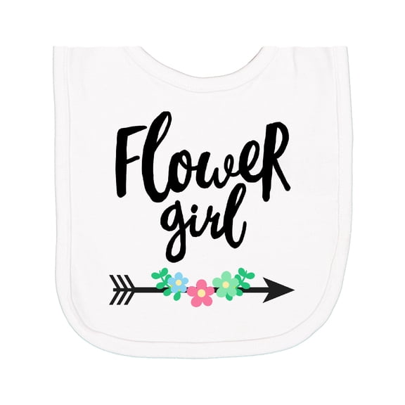 Inktastic Flower Girl with Arrow and Flowers Newborn Bib