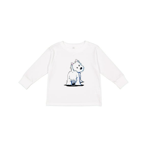 Inktastic Fluffy Butt Westie Boys or Girls Long Sleeve Toddler T-Shirt