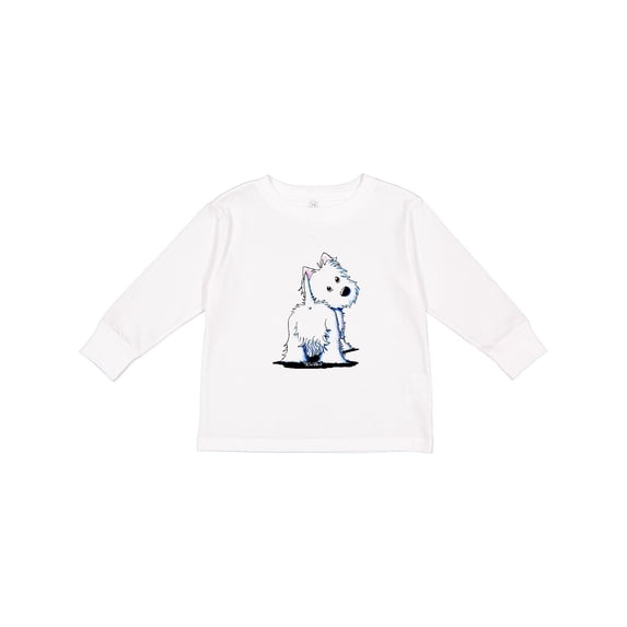 Inktastic Fluffy Butt Westie Boys or Girls Long Sleeve Toddler T-Shirt