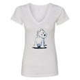 thumbnail image 1 of Inktastic Fluffybutt Westie Women's V-Neck T-Shirt, 1 of 5