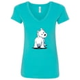 thumbnail image 1 of Inktastic Fluffybutt Westie Women's V-Neck T-Shirt, 1 of 5