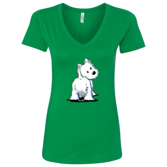 Inktastic Fluffybutt Westie Women's V-Neck T-Shirt