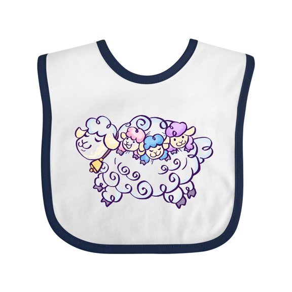 Inktastic Fluffy Sheep Family Boys or Girls Baby Bib