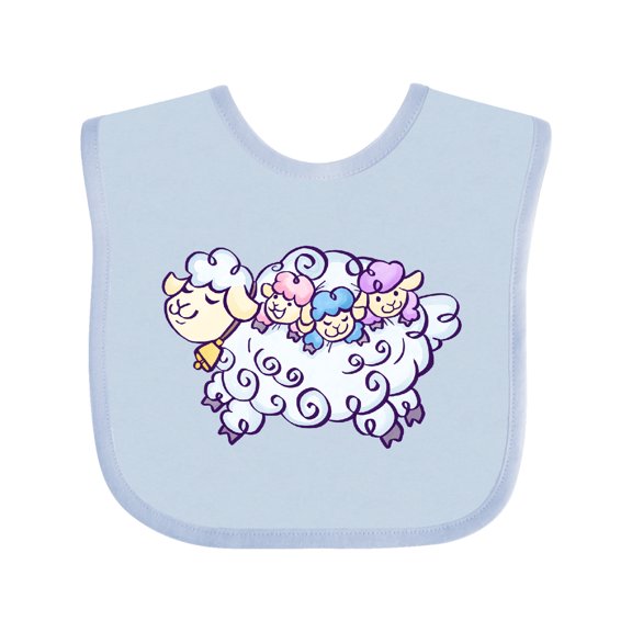 Inktastic Fluffy Sheep Family Boys or Girls Baby Bib