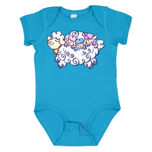 Inktastic Fluffy Sheep Family Boys or Girls Baby Bodysuit