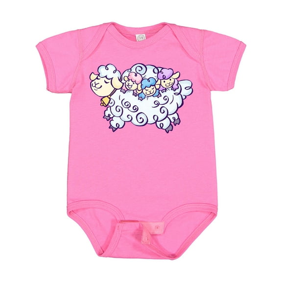 Inktastic Fluffy Sheep Family Boys or Girls Baby Bodysuit