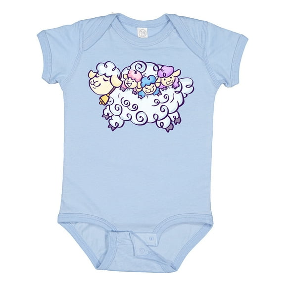 Inktastic Fluffy Sheep Family Boys or Girls Baby Bodysuit