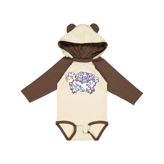 Inktastic Fluffy Sheep Family Boys or Girls Long Sleeve Baby Bodysuit