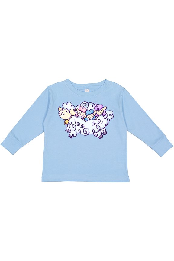 Fluffy Sheep Family Boys or Girls Long Sleeve Toddler T-Shirt