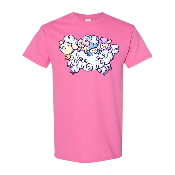 Inktastic Fluffy Sheep Family T-Shirt