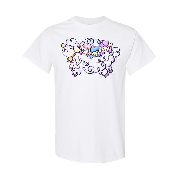 Inktastic Fluffy Sheep Family T-Shirt