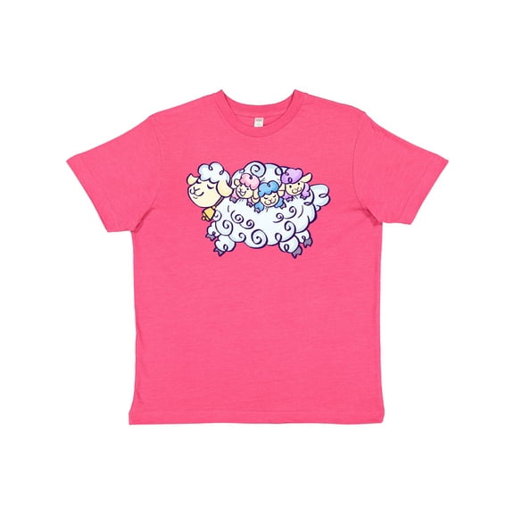 Inktastic Fluffy Sheep Family Youth T-Shirt