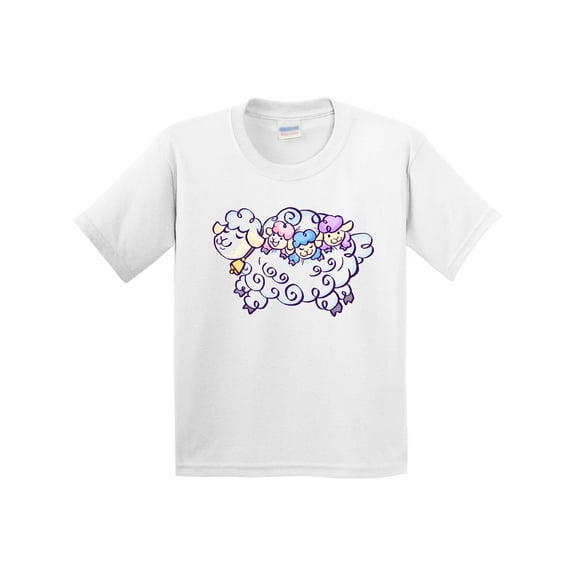 Inktastic Fluffy Sheep Family Youth T-Shirt