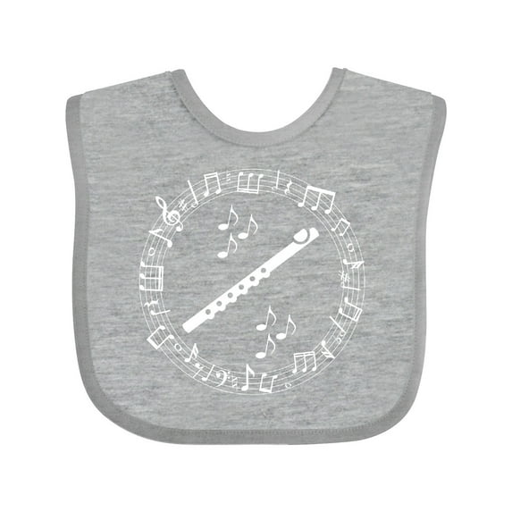 Inktastic Flute Musician Instrument Gift Boys or Girls Baby Bib