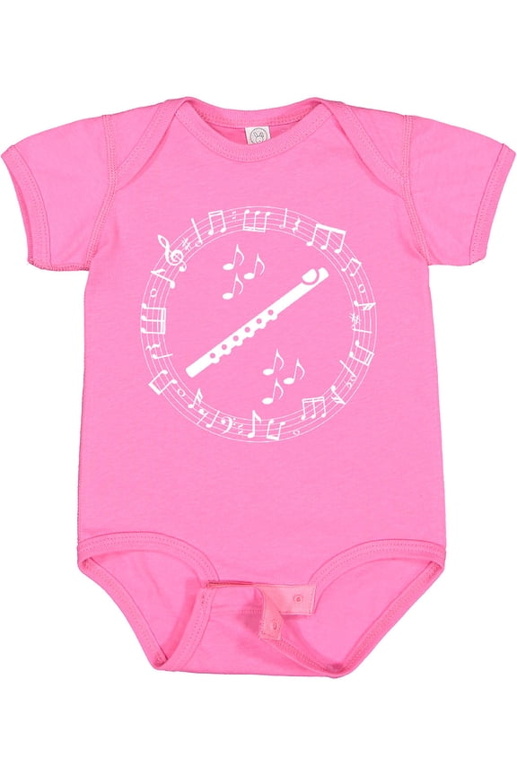 Flute Musician Instrument Boys or Girls Baby Bodysuit