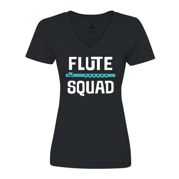 Inktastic Flute Squad Marching Band Women's V-Neck T-Shirt