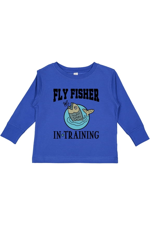 Fly Fisher in Training Boys Long Sleeve Toddler T-Shirt