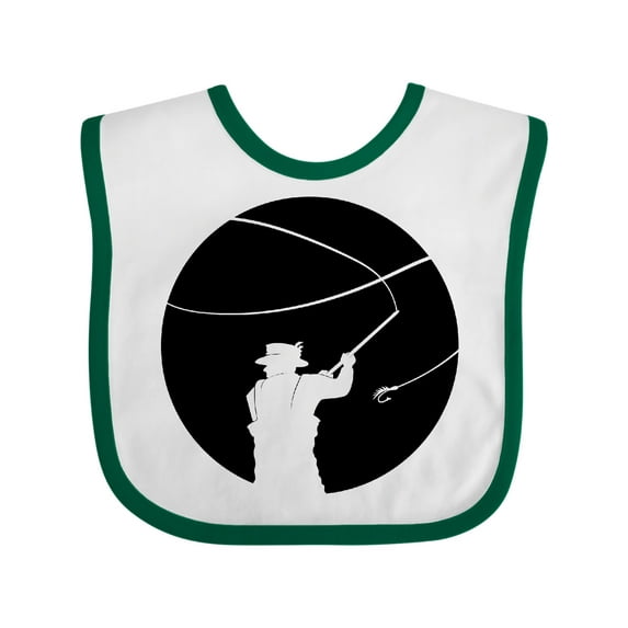 Inktastic Fly Fishing Silhouette Boys or Girls Baby Bib