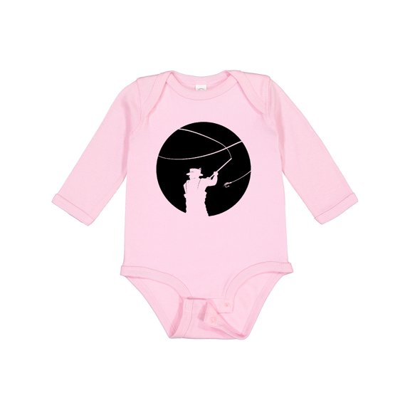 Inktastic Fly Fishing Silhouette Boys or Girls Long Sleeve Baby Bodysuit