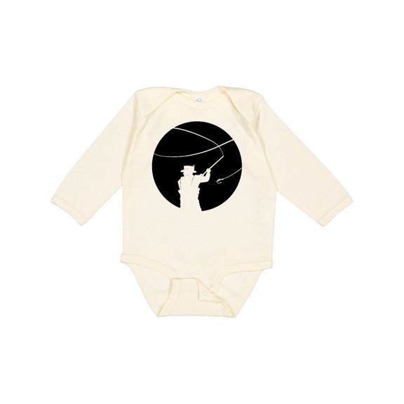Inktastic Fly Fishing Silhouette Boys or Girls Long Sleeve Baby Bodysuit