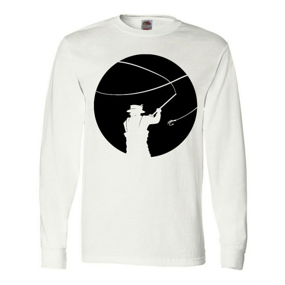 Inktastic Fly Fishing Silhouette Long Sleeve T-Shirt