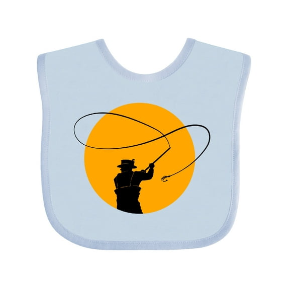 Inktastic Fly Fishing Sun Silhouette Boys or Girls Baby Bib