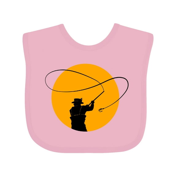 Inktastic Fly Fishing Sun Silhouette Boys or Girls Baby Bib