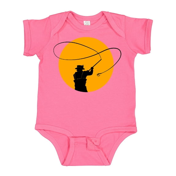 Inktastic Fly Fishing Sun Silhouette Boys or Girls Baby Bodysuit