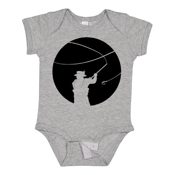 Inktastic Fly Fishing silhouette Boys or Girls Baby Bodysuit