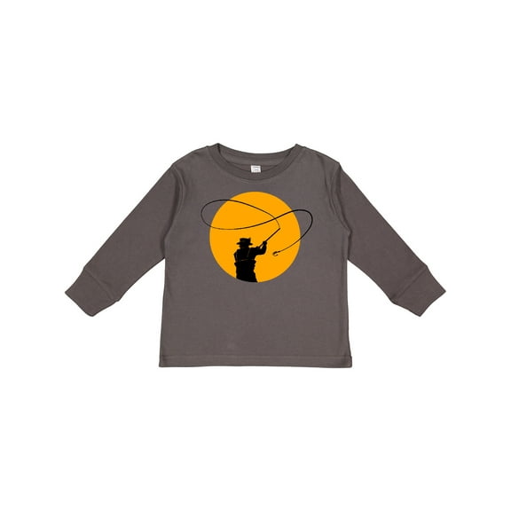 Inktastic Fly Fishing sun silhouette Boys or Girls Long Sleeve Toddler T-Shirt